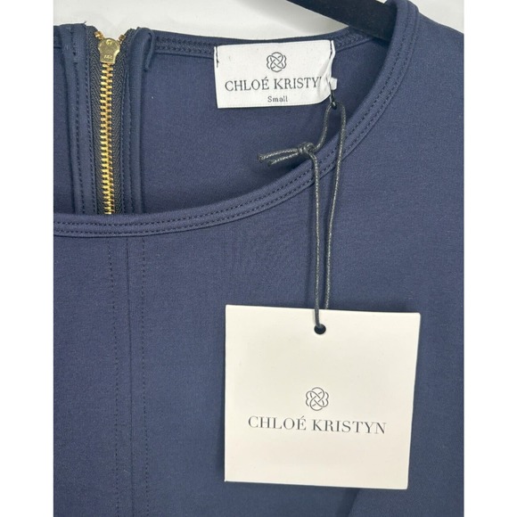 Chloe Kristyn Women's Navy Veronica Top V-Neck‎ Size Small NWT - Picture 2 of 3